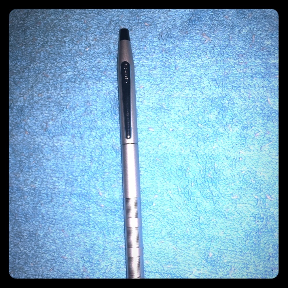 Like new Cross brushed steel pen with etching.